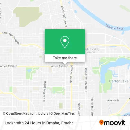 Locksmith 24 Hours In Omaha map