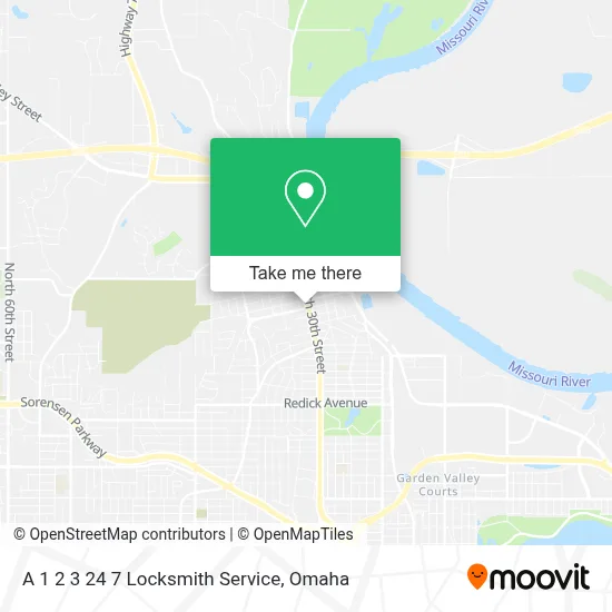 A 1 2 3 24 7 Locksmith Service map