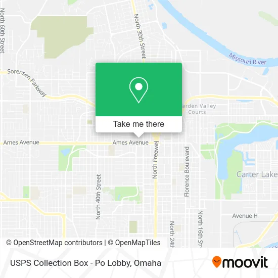 Mapa de USPS Collection Box - Po Lobby