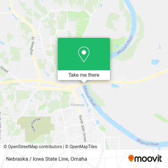 Nebraska / Iowa State Line map