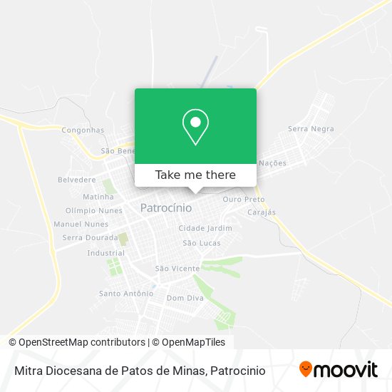 Mapa Mitra Diocesana de Patos de Minas