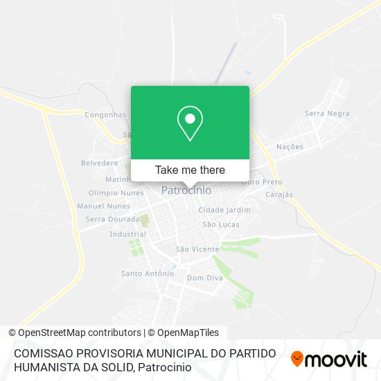 Mapa COMISSAO PROVISORIA MUNICIPAL DO PARTIDO HUMANISTA DA SOLID