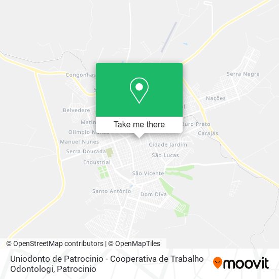 Uniodonto de Patrocinio - Cooperativa de Trabalho Odontologi map