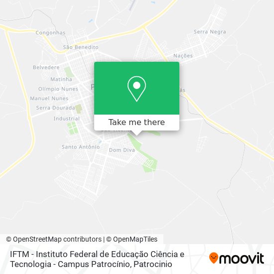 Mapa IFTM  -  Instituto Federal de Educação Ciência e Tecnologia - Campus Patrocínio