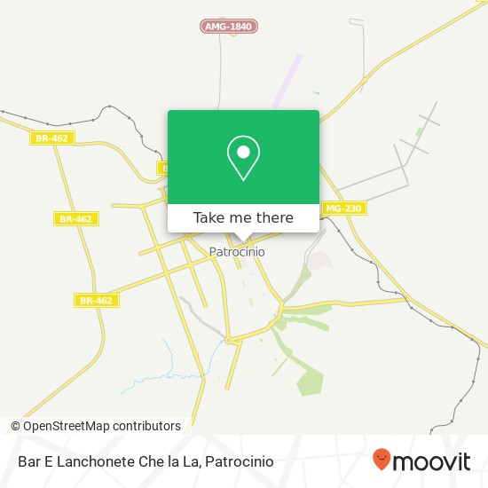 Mapa Bar E Lanchonete Che la La, Avenida Faria Pereira Centro Patrocínio-MG 38740-000