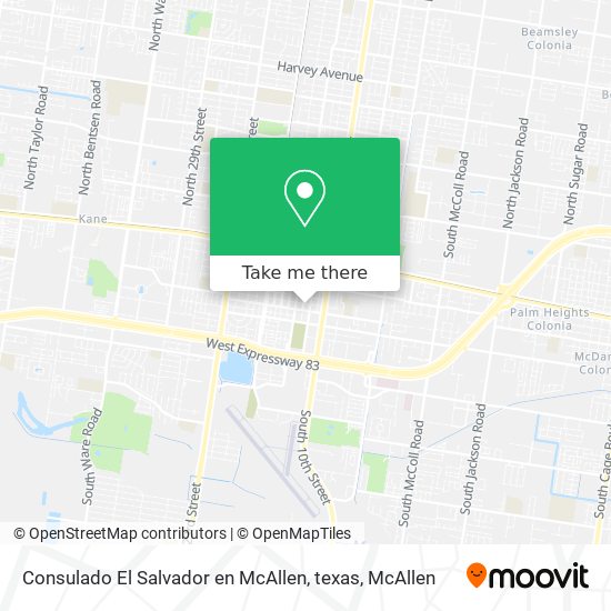 Mapa de Consulado El Salvador en McAllen, texas