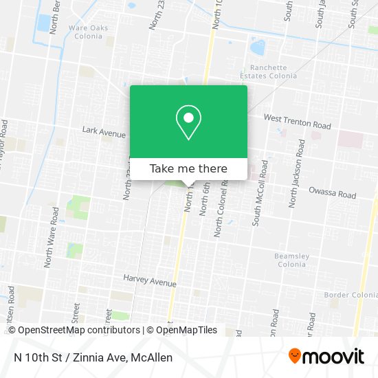 N 10th St / Zinnia Ave map