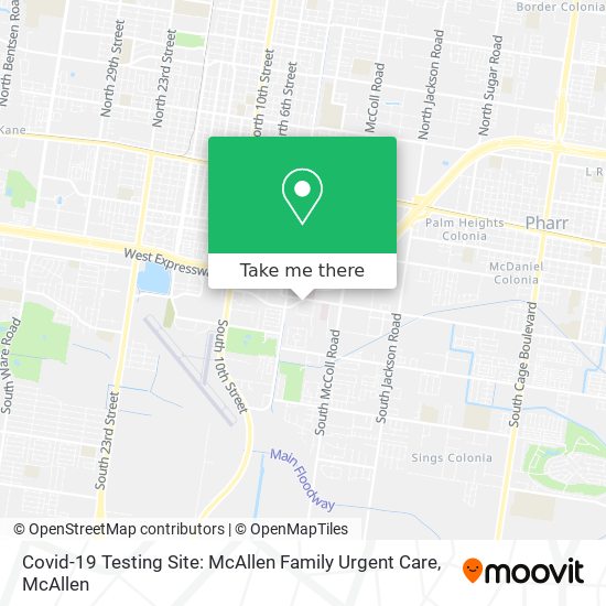 Mapa de Covid-19 Testing Site: McAllen Family Urgent Care