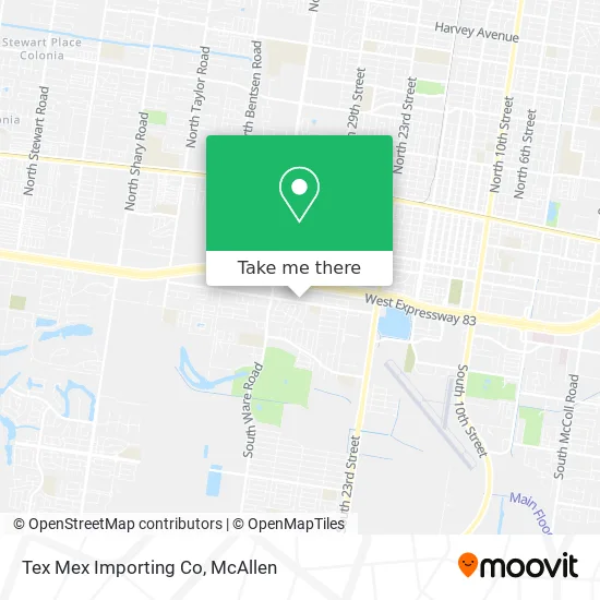 Mapa de Tex Mex Importing Co