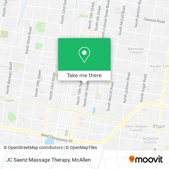JC Saenz Massage Therapy map