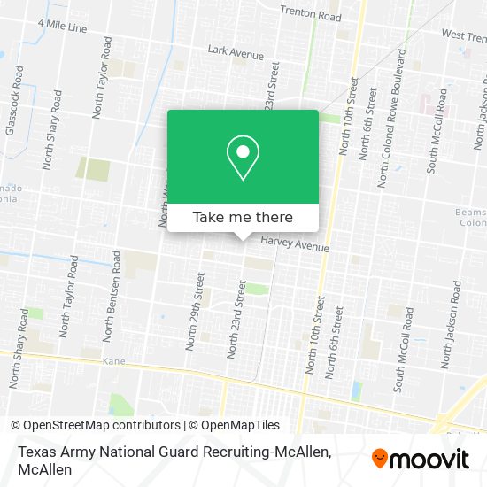 Mapa de Texas Army National Guard Recruiting-McAllen