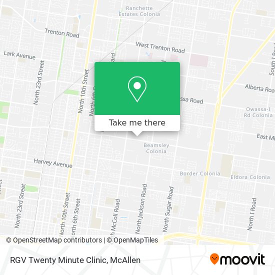RGV Twenty Minute Clinic map