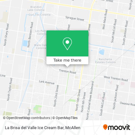 La Brisa del Valle Ice Cream Bar map