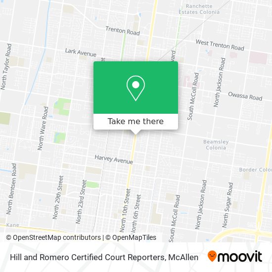 Hill and Romero Certified Court Reporters map