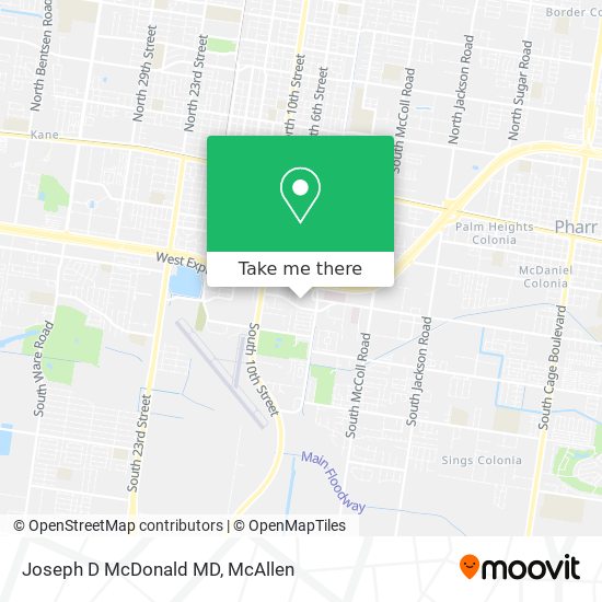 Joseph D McDonald MD map