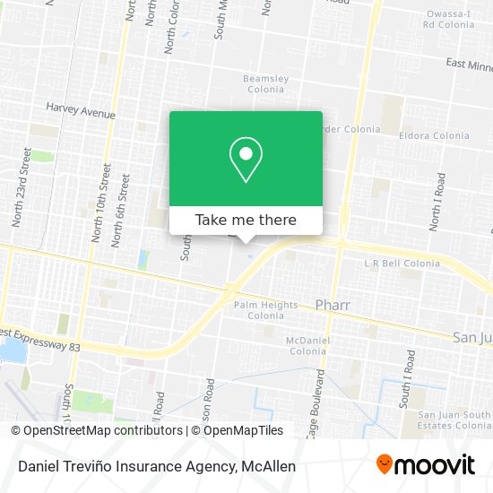 Mapa de Daniel Treviño Insurance Agency