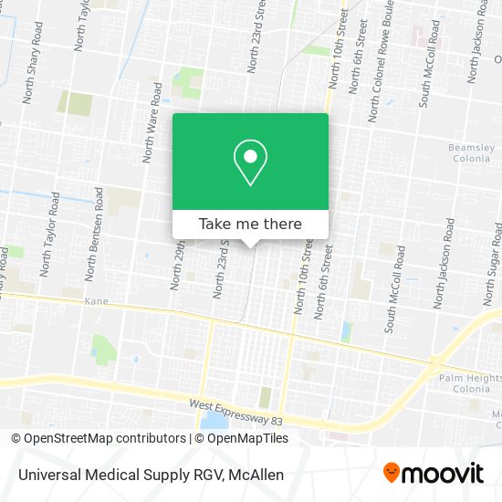 Universal Medical Supply RGV map