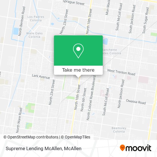 Mapa de Supreme Lending McAllen