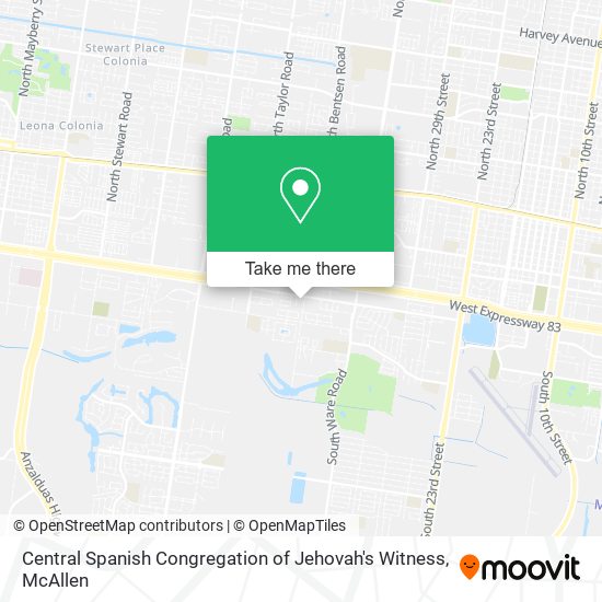 Central Spanish Congregation of Jehovah's Witness map