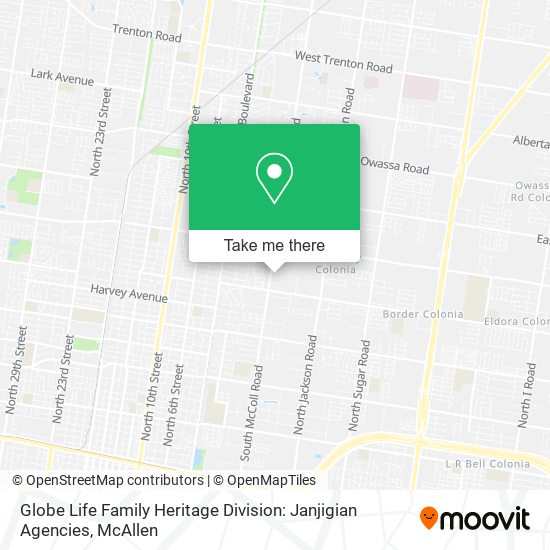 Mapa de Globe Life Family Heritage Division: Janjigian Agencies