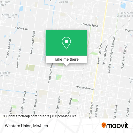 Mapa de Western Union
