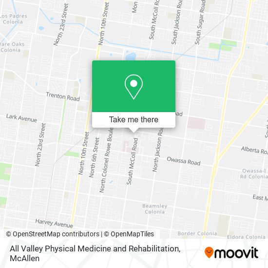 All Valley Physical Medicine and Rehabilitation map