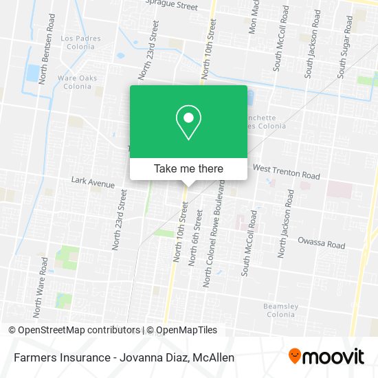 Farmers Insurance - Jovanna Diaz map