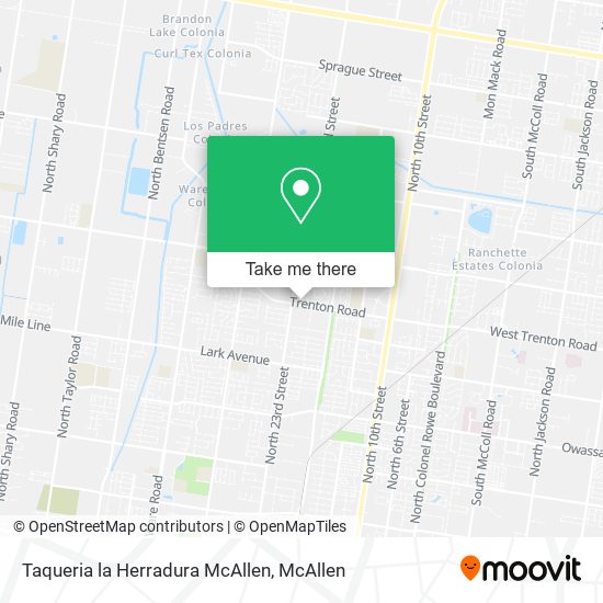 Mapa de Taqueria la Herradura McAllen