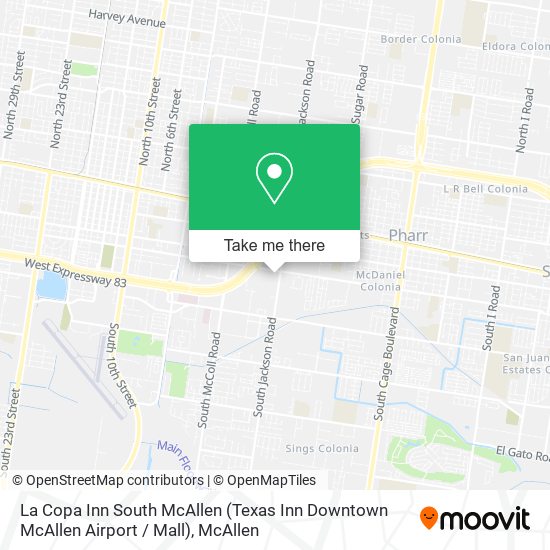 Mapa de La Copa Inn South McAllen (Texas Inn Downtown McAllen Airport / Mall)