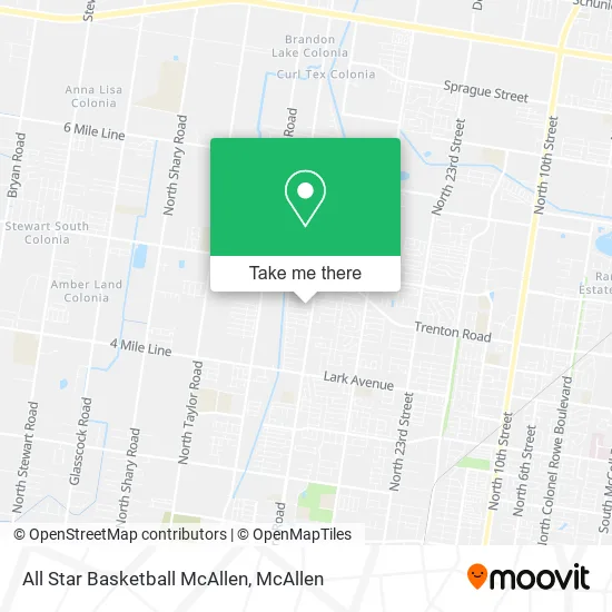 All Star Basketball McAllen map