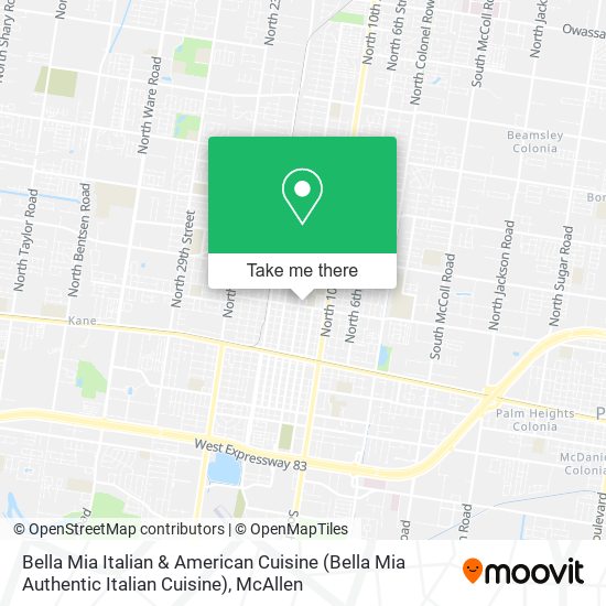Bella Mia Italian & American Cuisine map