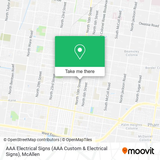 AAA Electrical Signs map