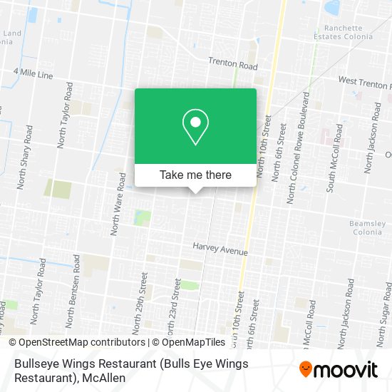 Mapa de Bullseye Wings Restaurant (Bulls Eye Wings Restaurant)