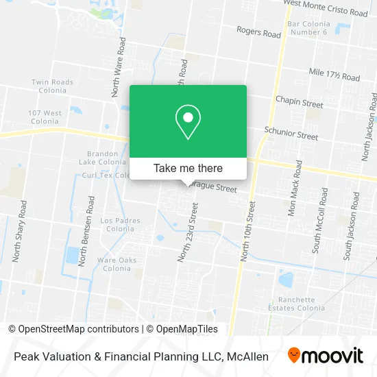 Mapa de Peak Valuation & Financial Planning LLC