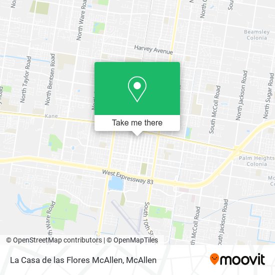 Mapa de La Casa de las Flores McAllen