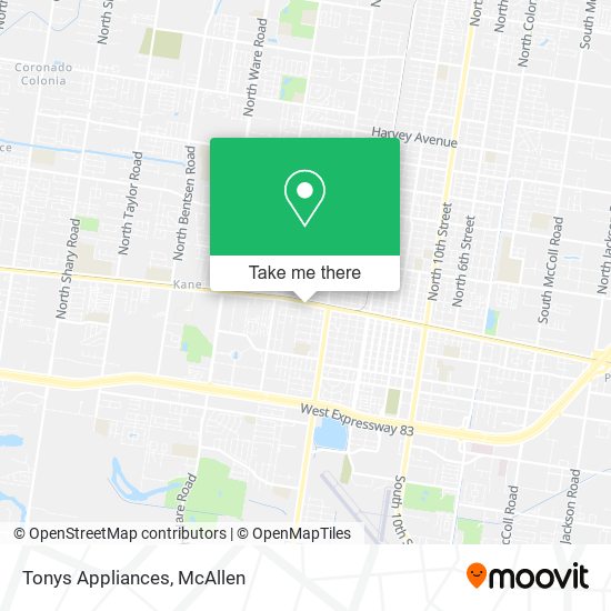 Tonys Appliances map