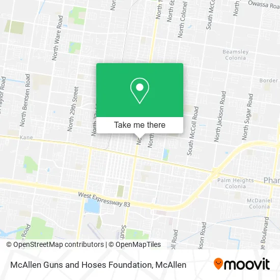 McAllen Guns and Hoses Foundation map