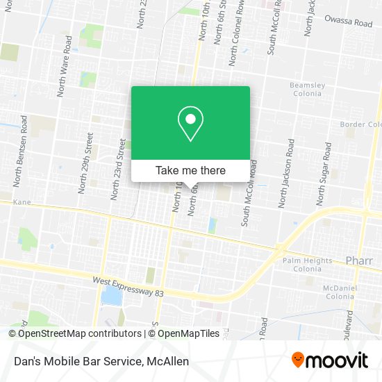 Dan's Mobile Bar Service map