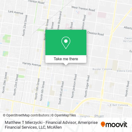 Mapa de Matthew T Mierzycki - Financial Advisor, Ameriprise Financial Services, LLC