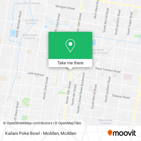 Mapa de Kailani Poke Bowl - McAllen