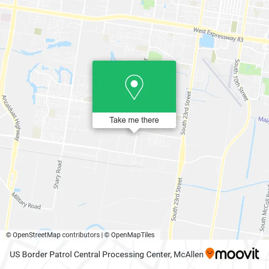 Mapa de US Border Patrol Central Processing Center
