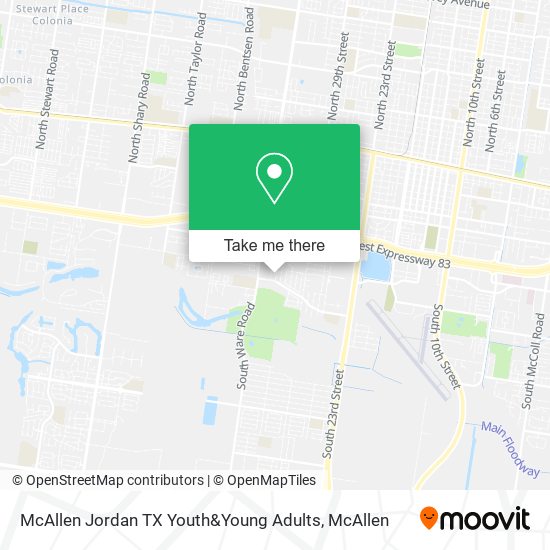 McAllen Jordan TX Youth&Young Adults map