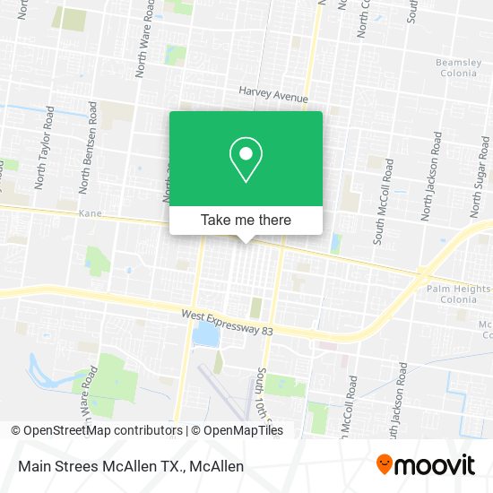Mapa de Main Strees McAllen TX.