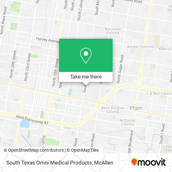 Mapa de South Texas Omni Medical Products