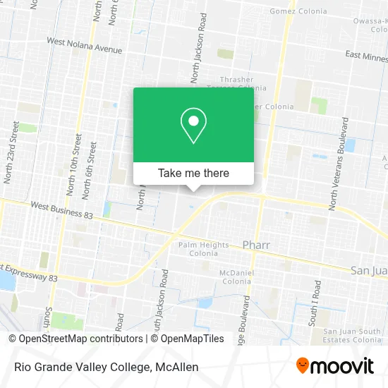 Rio Grande Valley College map