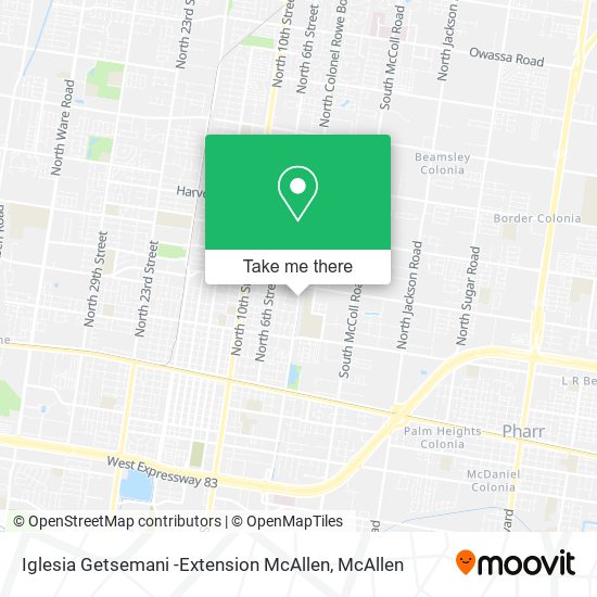 Iglesia Getsemani -Extension McAllen map