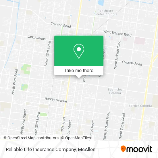 Reliable Life Insurance Company map