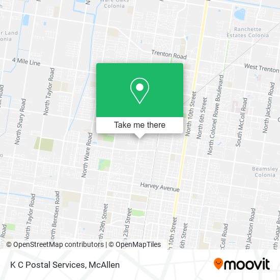 K C Postal Services map