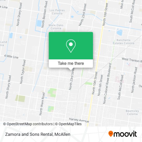 Zamora and Sons Rental map