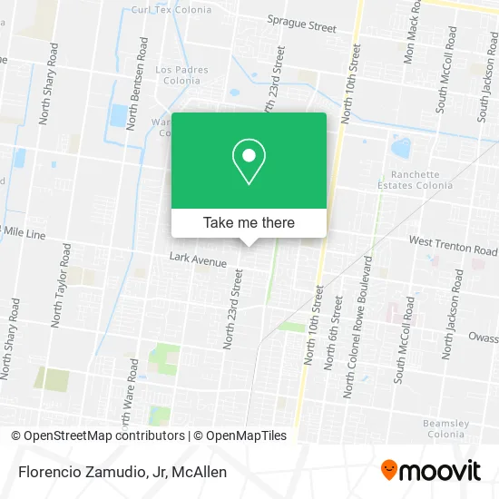 Mapa de Florencio Zamudio, Jr